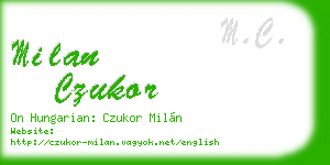 milan czukor business card